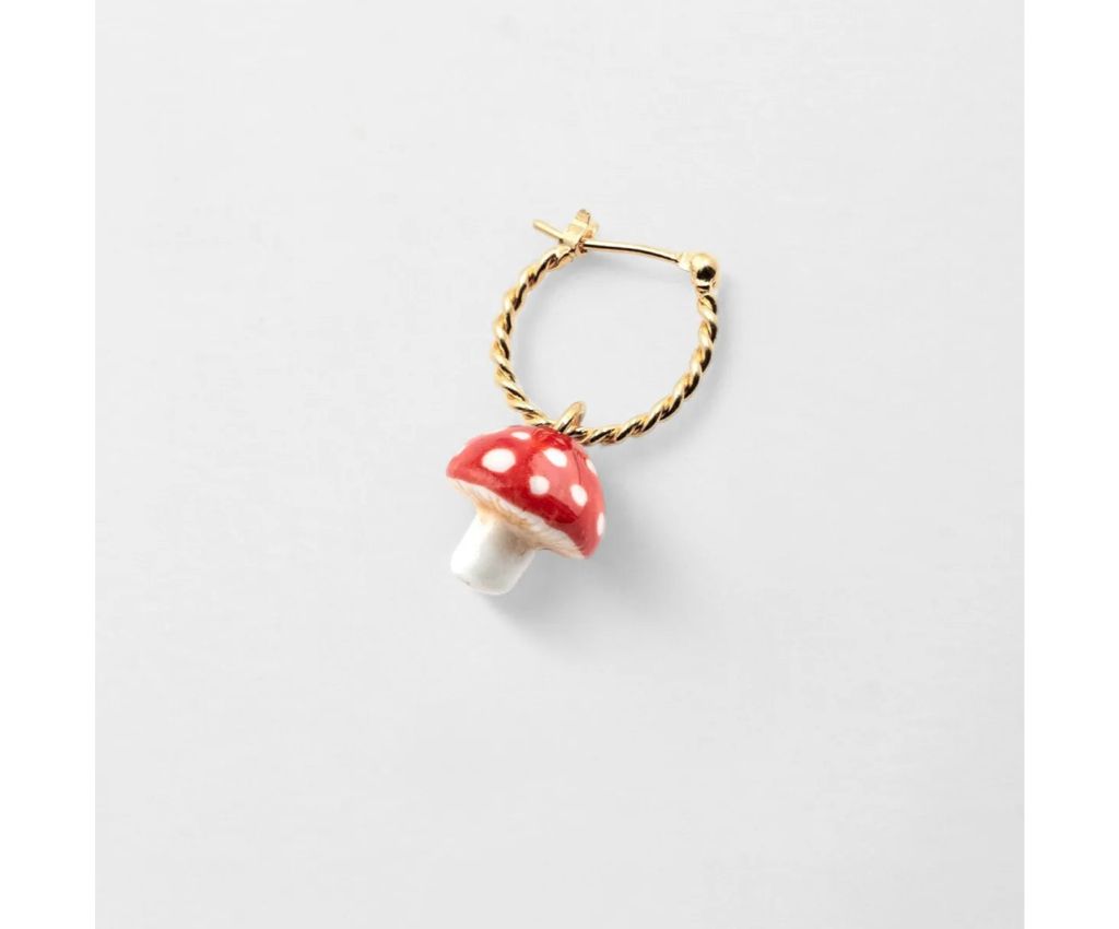 蘑菇迷你耳環 (單隻)